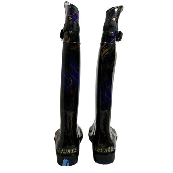 Women’s 9B Ralph Lauren Rossalyn II Rain Boots Equestrian Print Tall - Picture 5 of 5